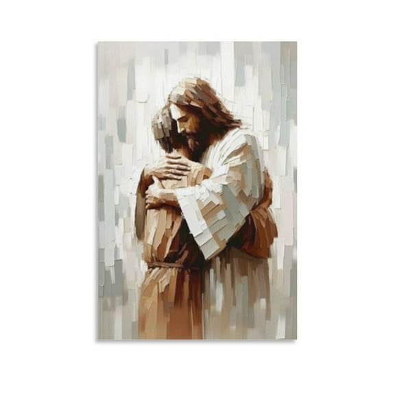 Men Bedroom Wall Decor Jesus Christ Heals Men Canvas Print Poster Bible Abstract Painting Canvas Wall Art Poster Decorative Bedroom Modern Home Print Picture Artworks Posters 16x24inch(40x60cm)