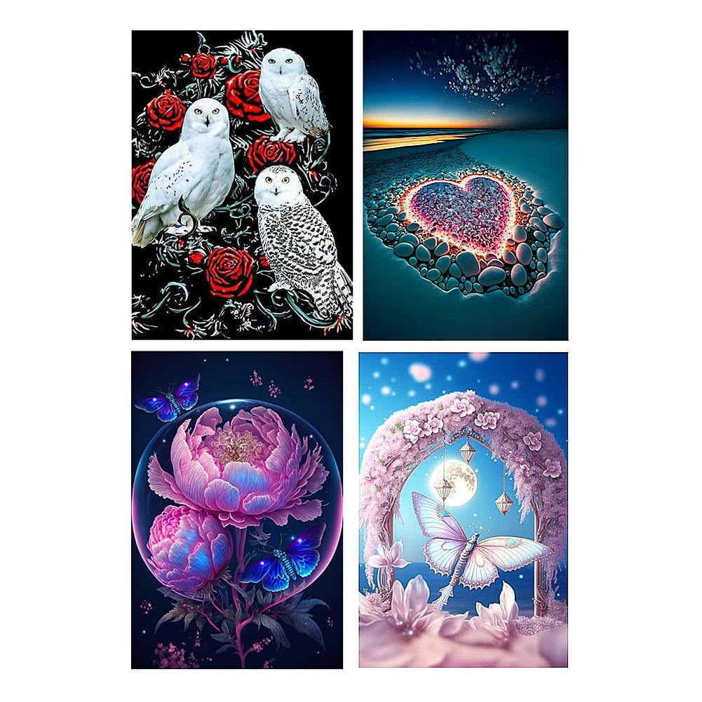 Imartful 5D Moon & Owl Diamond Painting Kit - Full Drill Round Diamonds, Adult Craft For Wall Decor