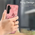 thumbnail image 4 of Nalacover For Samsung A54 5G Case Ring Holder Kickstand with Credit Card Holder, Back Flip Premium Leather Magnetic Clasp Removable Wirst Hand Strap Cover for Samsung Galaxy A54 5G, Pink, 4 of 15