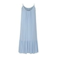 thumbnail image 4 of Bigersell Womens Summer Dressesbodycon Dress Women's Summer Maxi Dress Casual Boho Sleeveless Spaghetti Strap Smocked Tiered Long Beach Sun Dresses Regular Bodycon Dresses, Style 23600, Sky Blue XXL, 4 of 7