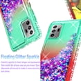 thumbnail image 3 of Samsung Galaxy Note 20 Ultra Case, with [Tempered Glass Protector Included] Liquid Floating Glitter Quicksand Bling with Spot Diamond Cover - Green/Red, 3 of 7