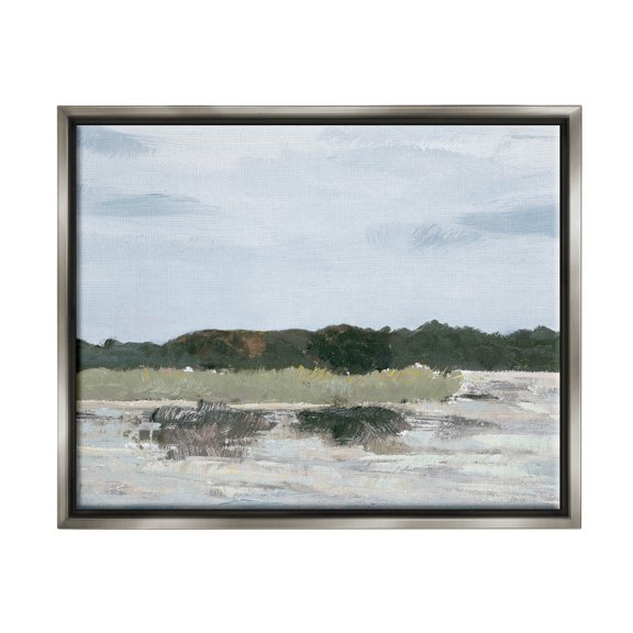 Coastal Vast Hills Landscape Landscape Painting Luster Gray Framed Art Print Wall Art