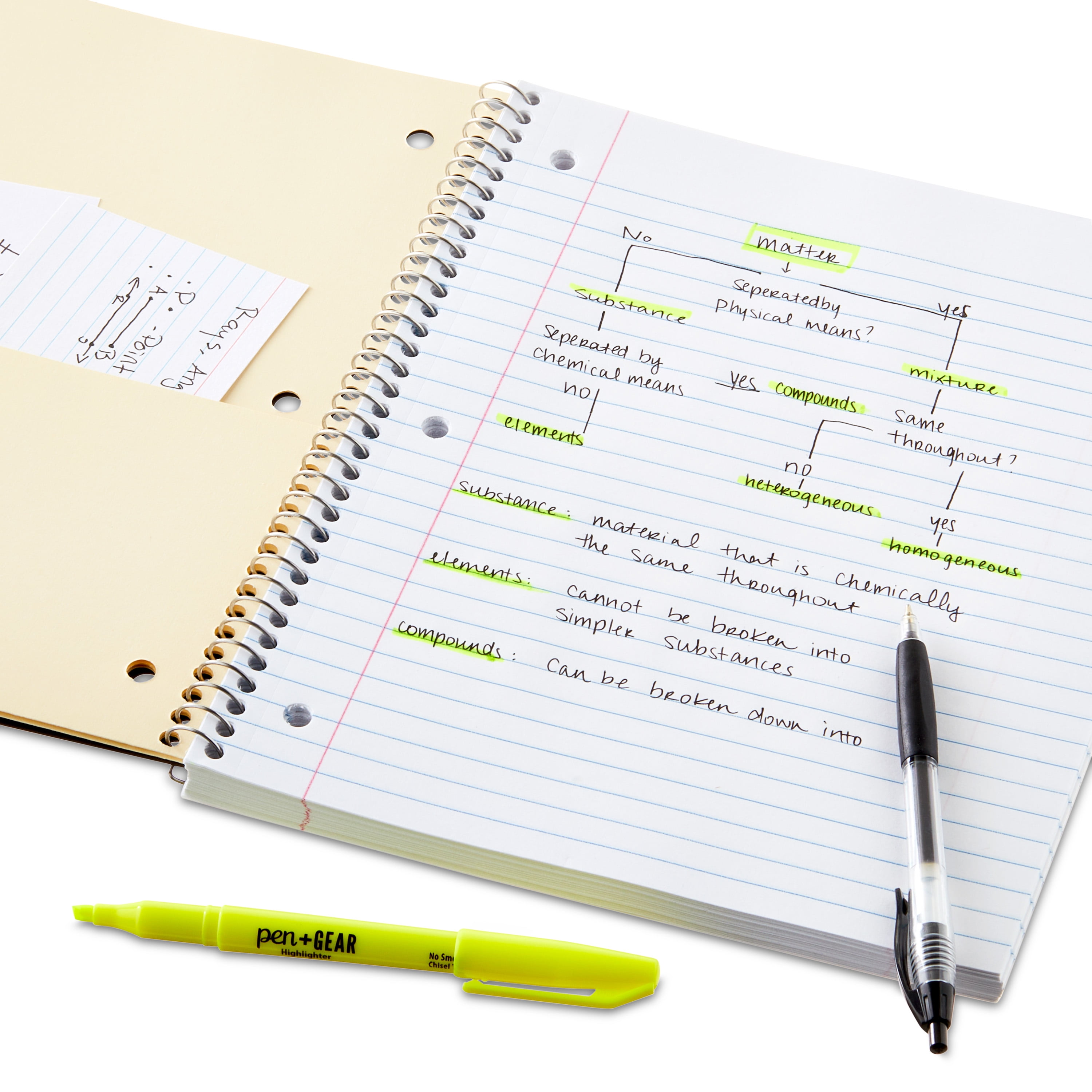 (3 pack) Pen+Gear Wide Ruled 1-Subject Poly Notebook, Black, 8.5 in x 10.5 in, 100 Sheets