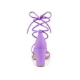 thumbnail image 2 of BLISSFUL STEP Women's Clear Strap Block Heel Lace up Heels Sandals Lavender (Size 10), 2 of 7