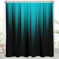 Teal and Black Shower Curtain Turquoise Aqua Blue Ombre Funny Unique Anime Art Aesthetic Gothic Mens Extra Long XL Large Home Bathroom Decor Bathtub Set with 12 Hooks, 72x84, Modern
