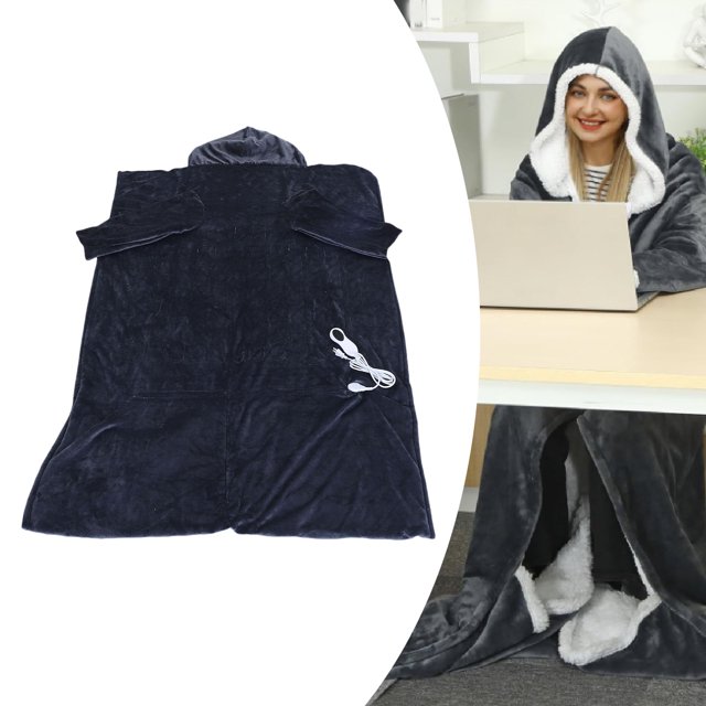 Manta Calefactora Con Mangas, Capucha, Bolsillo Para Los Pies, 10 Niveles De Calefacción, 3 Configuraciones De Tiempo Para La Familia, 50 70 Pulgadas,