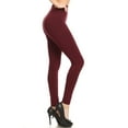 thumbnail image 2 of Premium Basic High Waisted Leggings Burgundy L/XL, 2 of 2