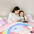 thumbnail image 4 of Manfei Cartoon Cute Axolotl 7 Pieces Bedding Comforter Set,Kawaii Rainbow Stars Full Bedding Set,Ocean Sealife Fitted Sheet Flat Sheet For Girls Kids,Breathable Home Decor Reversible, 4 of 8