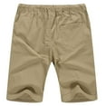 thumbnail image 3 of Iceglad Men's Linen Casual Classic Fit Short Drawstring Summer Beach Shorts, 3 of 8