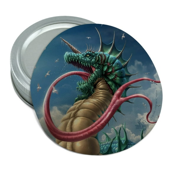 Leviathon Sea Serpent Ocean Dragon Monster Fantasy Round Rubber Non-Slip Jar Gripper Lid Opener