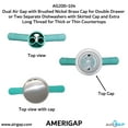 thumbnail image 5 of Dual Air Gap with Brushed Nickel Brass Cap for Double Drawer or Two Separate Dishwashers with Skirted Cap and Extra Long Thread for Thick or Thin Countertops (AG200-104, AG200-X04, AMERIGAP), 5 of 9