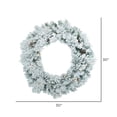 thumbnail image 2 of Vickerman 30" Flocked Ashton Pine Artificial Christmas Wreath, Clear Dura-lit Incandescent Mini Lights, 2 of 3