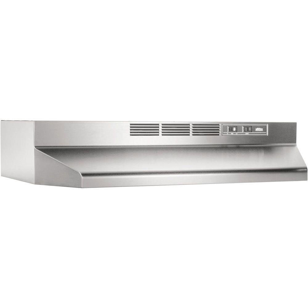 Broan 30 Inch Stainless Steel ADA Capable Non Ducted Under