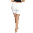 thumbnail image 3 of Stretch Is Comfort Women's Cotton Biker Shorts White Medium, 3 of 6