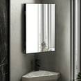 thumbnail image 4 of Eclife Rectangle Corner Medicine Cabinet with Mirror Wall Mounted Bathroom Organizer, Black, 4 of 7