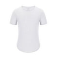 thumbnail image 7 of CFLVAEK Long Shirts for Men Big and Tall Short Sleeve Shirt Slim Fitted Round Neck Tops Casual Summer Solid Color T Shirts White XXXXL, 7 of 7