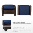 thumbnail image 5 of CHITA Outdoor Chestnut Half Rround Wicker Ottoman with Cushion, Blue, 5 of 7