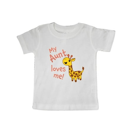 

Inktastic My Aunt Loves me- cute giraffe Gift Baby Boy or Baby Girl T-Shirt