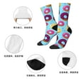 thumbnail image 5 of Honeii Donuts Print Adult Socks,Crew Socks,Casual Calf Socks,Daily Wear Socks for Men & Women, Perfect for Sports, Casual and Everyday Use, 5 of 6
