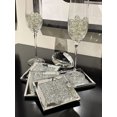 thumbnail image 1 of Glass Coasters for Drinks, Set of 4, Diamond Decor, Silver Crystal Coaster, Mirrored Elegant, Fancy, Glam, for Home Kitchen Table Bar Accessories, Square (4" x 4"), 1 of 6