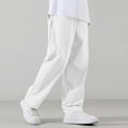 thumbnail image 2 of Dagugfen Athletic Pants for Teen Boys Girls Waterproof Loose Fitted Elastic Waist Straight Full Length Pants with Pockets(15-16 YearsWhite), 2 of 8