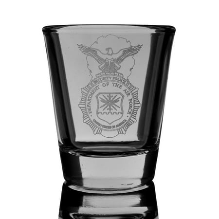 2oz Security Police shield SHOT GLASS Military USA Air Force