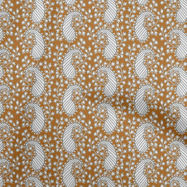 oneOone Georgette Viscose Orange Fabric Block Craft Projects Decor Fabric Printed By The Yard 42 Inch Wide-F3