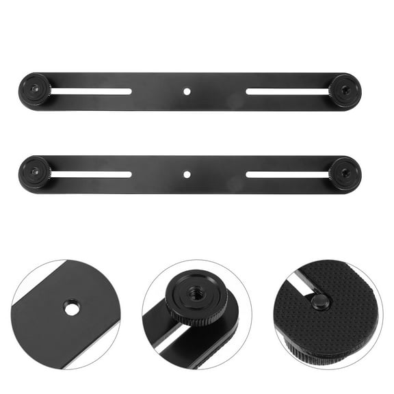 Beaupretty 2Pcs Black Dual Mount Extension Bar Compatible with Flash and Microphone Stands for Camera