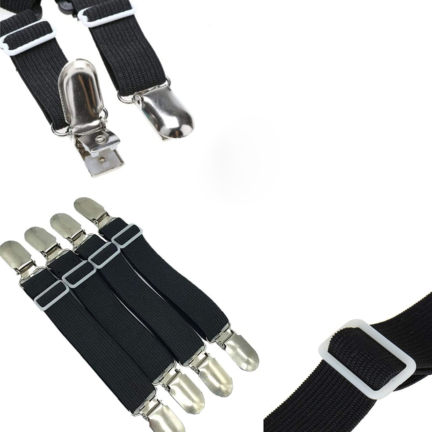 Adjustable Bed Sheet Fasteners Suspenders Corner Holder Elastic Straps