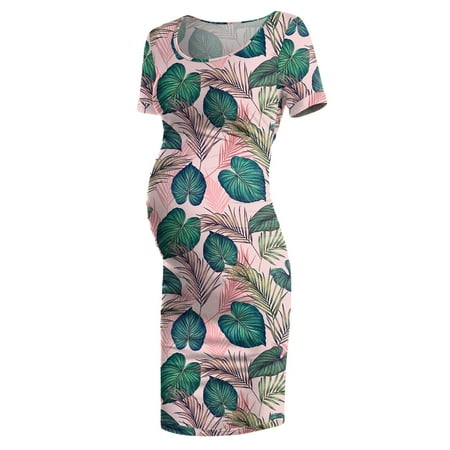 

Family Thanksgiving Pajamas Matching Pajamas Family Women Floral Dresses Pregnancy Mom Clothes Summer Maternity Fashion Pajamas Set for Family And Dog