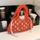 thumbnail image 3 of Hilo de algodón Mini bolso con asa superior Moda Tejer Tejido Colorido Casual Verano, 3 of 9