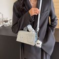 thumbnail image 2 of Bolso Mano Hombro Denim Correa Ajustable Mujer Botón Magnético Satchel Monedero, 2 of 9