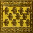 thumbnail image 1 of Ahgly Company Machine Washable Indoor Square Oriental Yellow Industrial Area Rugs, 6' Square, 1 of 4