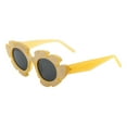 thumbnail image 2 of Glitter Flower Sunglasses Womens Oval Cateye Floral Shimmer Frame UV 400 Yellow, 2 of 4