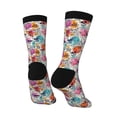 thumbnail image 5 of Uemuo Skulls and Roses Pattern Women's Crew Socks, Soft Durable Breathable Moisture-Wicking with Odor Control Cotton socks, 5 of 9