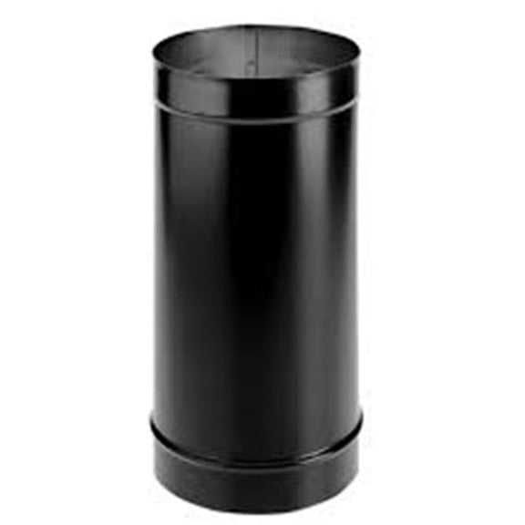 7 x 24 in. Single Wall Stove Pipe - Black