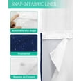 thumbnail image 3 of No Hook Shower Curtain with Snap in Liner, Navy Blue Solid Color Hotel Shower Curtains for Bathroom, Washable Shower Curtain Liner Set with Mesh Top Window, 72"x72", 3 of 6