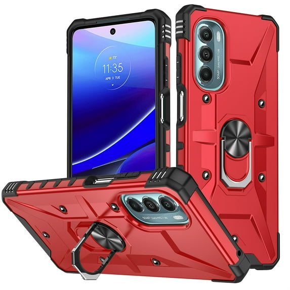 Jiahe Cover For Motorola Moto G Stylus 5G 2022 Case with Magnetic Ring Holder Kickstand Shockproof Hard Phone Case Cover,For Motorola Moto G Stylus 5G 2022 ,Red
