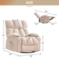 thumbnail image 3 of JONPONY Massage Rocker Recliner Chair with Vibration Massage and Heat Ergonomic Lounge Chair for Living Room with Rocking Function and Side Pocket, 2 Cup Holders, USB Charge Port,Beige, 3 of 13