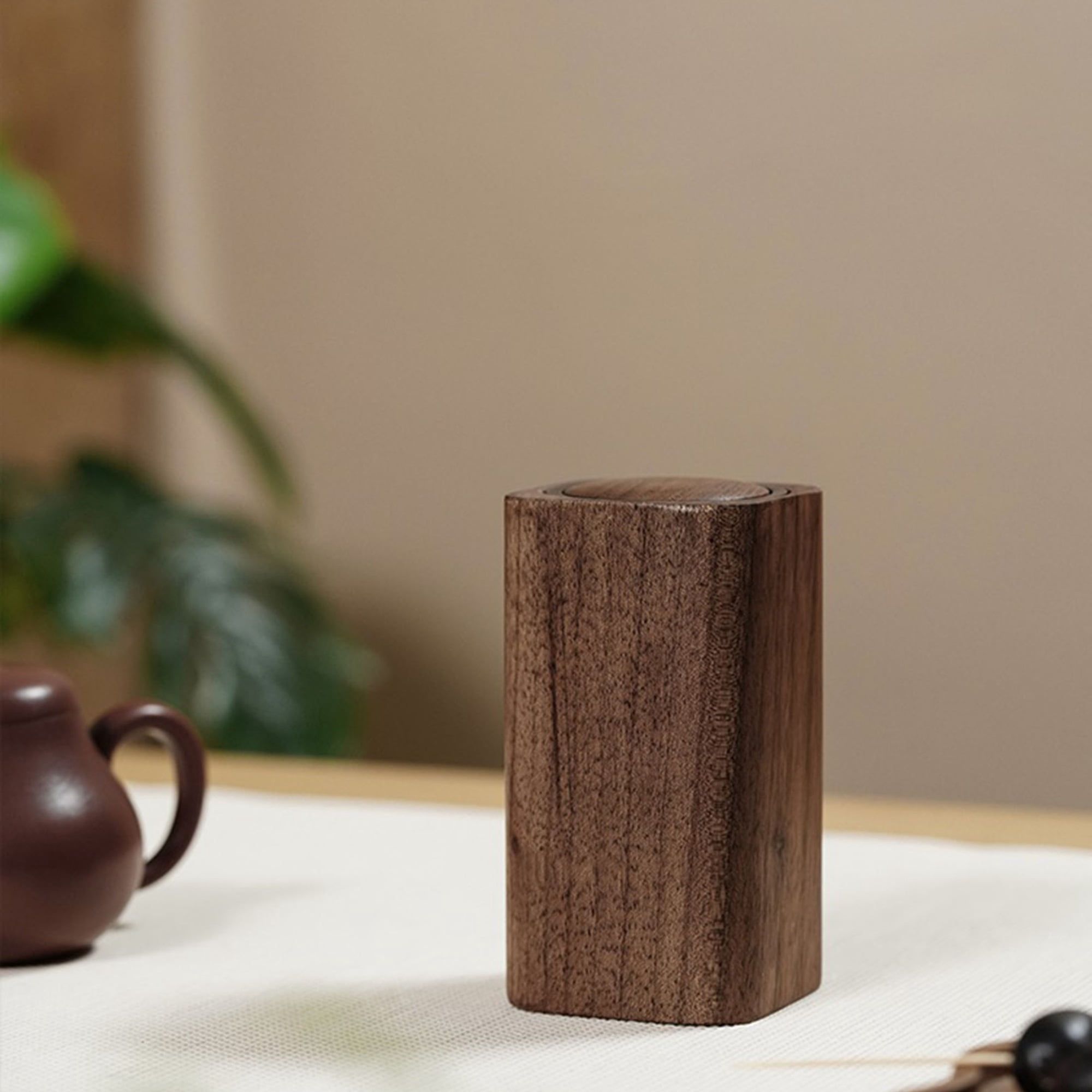 Pop-up Automatic Toothpick Dispenser, Walnut Toothpick Holder
