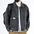 thumbnail image 5 of Abrigo de jeans para hombre con bordado Chaquetas de mezclilla para hombre Azul Hombros anchos Alta calidad Talla L Estilo coreano Diseñador Corea Y2k G, 5 of 5
