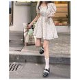 thumbnail image 6 of Slatcetga Women Puff Sleeve Floral Dress Fashionable Beautiful Gentle Soft Breathable Lady Dress for Summer Short Style S, 6 of 8