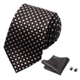 thumbnail image 2 of NUZYZ 3Pcs/Set Smooth Texture Luxury Exquisite Gift Box Tie Men Business Twill Tie Cufflinks Square Scarf Set Costume Accessories, 2 of 8