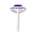 thumbnail image 3 of ANGARA Natural Sideways Oval 4.3 ct Amethyst Double Halo Cocktail Ring in 14K White Gold for Women (Size-12x10mm) | February Birthstone, Anniversary, Jewelry Gift for Women | Natural Amethyst Ring, 3 of 9
