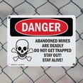 thumbnail image 5 of (2 Pack) Abandoned Mine Deadly Do Not Get Trapped OSHA Danger Sign 24 Inch X 18 Inch Indoor / Outdoor Rust-Free Aluminum Metal Signs for Workplace, Workshop, and Construction Site, Made in the USA, 5 of 8