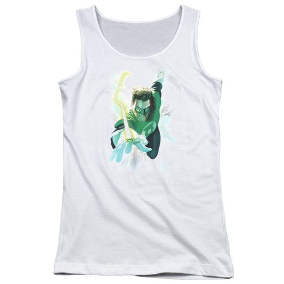 Green Lantern Clouds Junior Women's Tank Top White