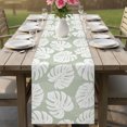 thumbnail image 6 of Table Runners 72 Inches Long Dress Scarves, Monstera Leaves Farmhouse Kitchen/Dining Table Decor Table Runner, Coffee Tablerunners, Summer Tropical Botanical Sage Green 13x72 Inch, 6 of 9