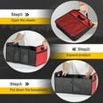 thumbnail image 7 of Simple Deluxe Car Trunk Organizer for Car,50L Large Capacity, Collapsible 2 Compartment Automotive SUV Accessories, 600D Waterproof Oxford Polyester & Non Slip Bottom, Reinforced Handle, Red, 7 of 7
