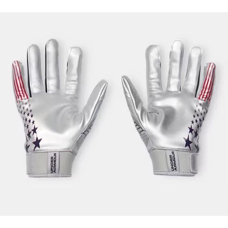 Under Armour UA F9 NITRO LE Gray/Blue Football Reciever Gloves
