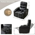 thumbnail image 3 of Comfort Stretch Power Recliner Chair for Adults,Electric Black Leather Single Reclining Sofa for Living Room Home Theater Seating with Writing Board,LED Lights,Storage Console,USB Port,Cup Holders, 3 of 6